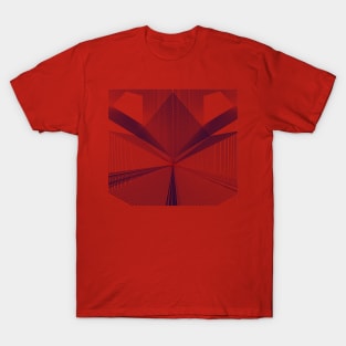 Geometric abstract red linear T-Shirt